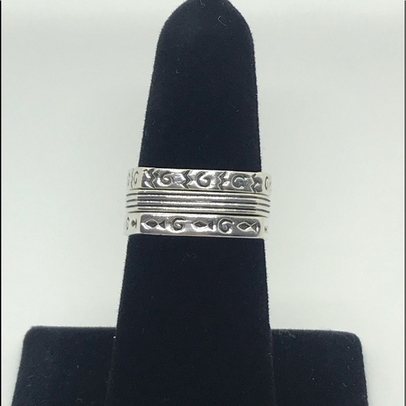 925 sterling silver OBOCCO trio stackable ring ✨ - Picture 1 of 8